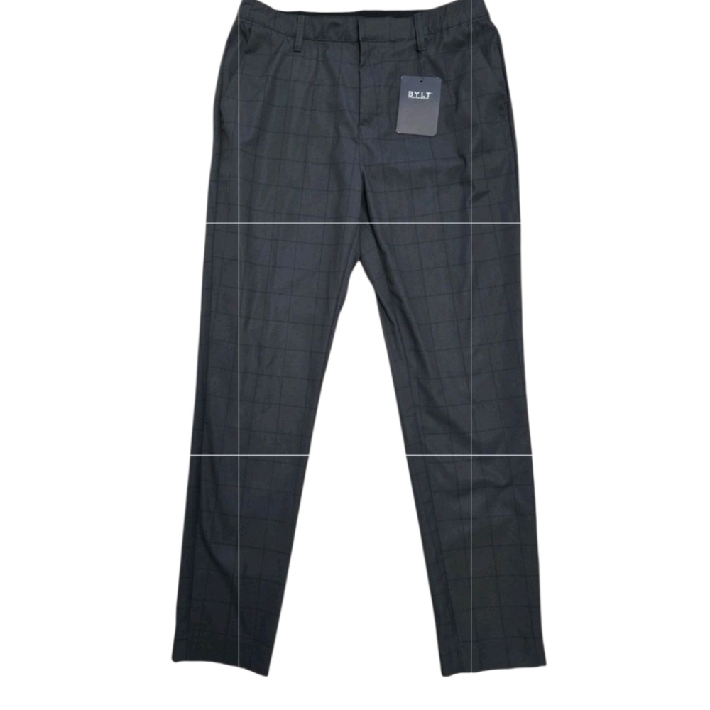 BYLT Premium Basics Executive Pants Mens 34x30 Printed Dark Charcoal NWT Dress